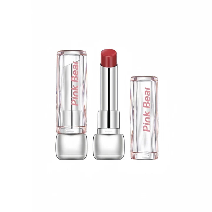 PINK BEAR Sugar Glossy Lipstick helps alleviate dryness and diminish lip lines, providing nourishment and hydration.The soft balm texture melts instantly on the lips without any sticky feel.