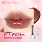 PINK BEAR Sugar Glossy Lipstick helps alleviate dryness and diminish lip lines, providing nourishment and hydration.The soft balm texture melts instantly on the lips without any sticky feel.