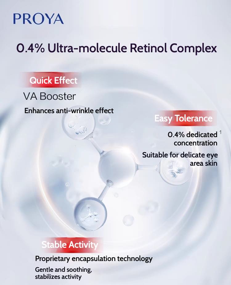 PROYA Anti-Aging and Firming Eye Cream effectively reduces fine lines, wrinkles, and signs of aging around the eyes. Powered by retinol and hexapeptide-1, it restores youthful radiance to your skin.