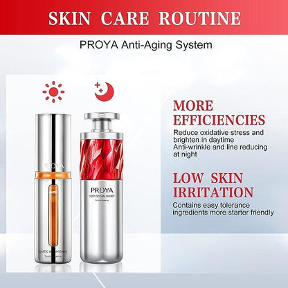 PROYA Retinol Wrinkles and Firming Essence precisely targets fine lines, firms contours, improves dullness, hydrates, and refines pores, promoting elasticity and smoothness.