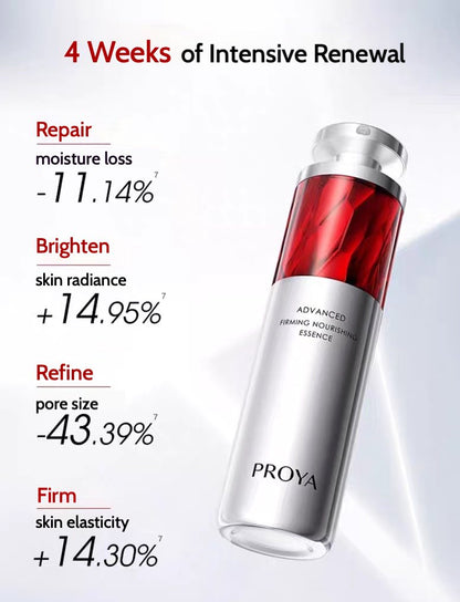 PROYA Retinol Wrinkles and Firming Essence precisely targets fine lines, firms contours, improves dullness, hydrates, and refines pores, promoting elasticity and smoothness.