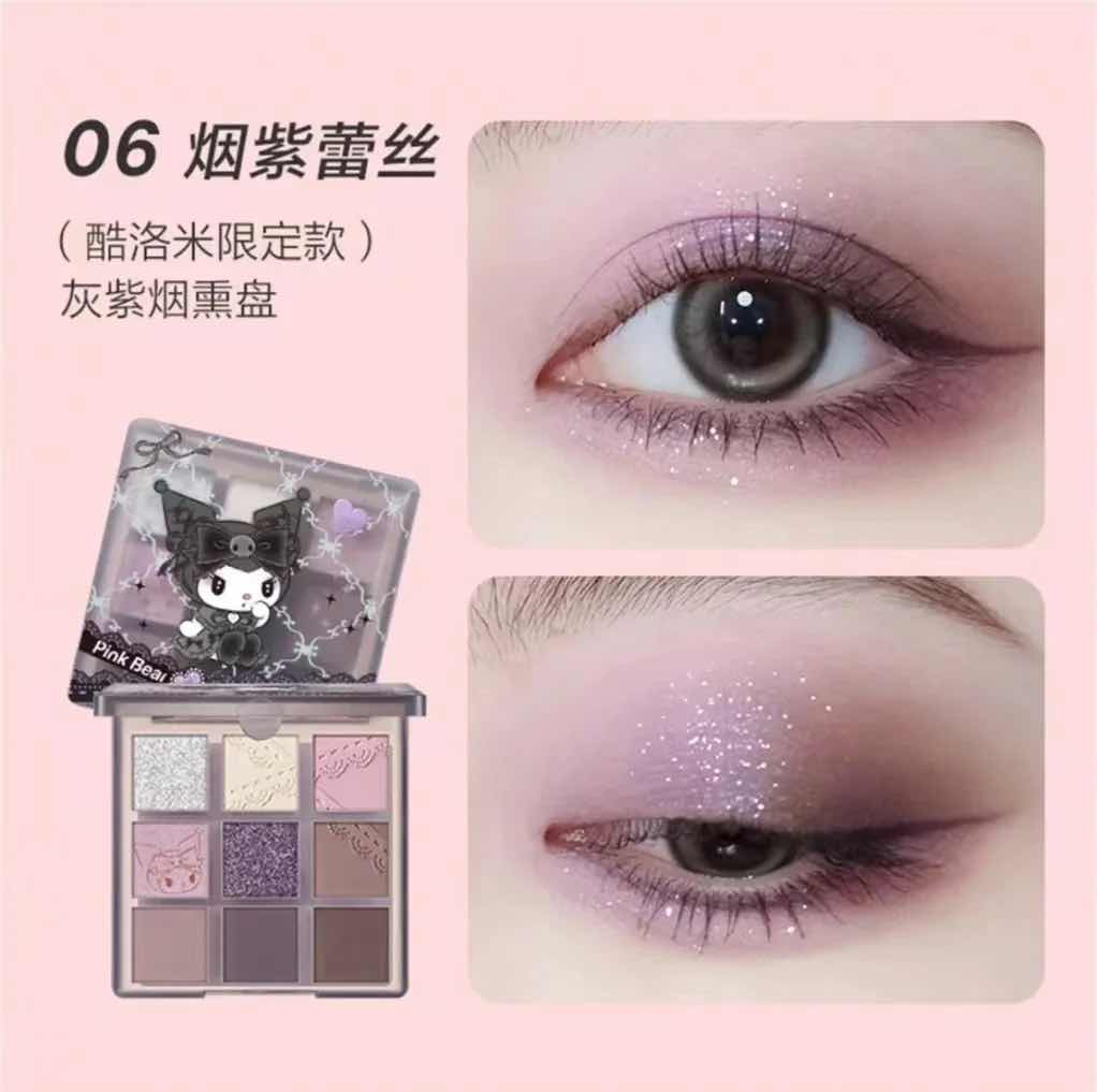 Pink Bear Sanrio My Melody Kuromi 9 Colors Eyeshadow Palette