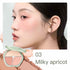 TIMAGE Green Jade Series Tri-Color Blusher Palette in Milky Apricot, offering a warm peachy blush perfect for a natural glow