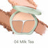 TIMAGE Green Jade Series Tri-Color Blusher Palette in Milk Tea, providing warm brown tones for a natural, sculpted look