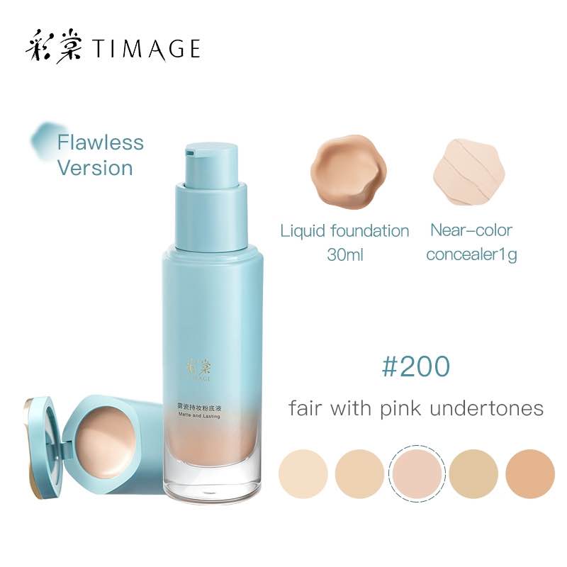 TIMAGE Matte and Lasting Foundation with Concealer in shade 