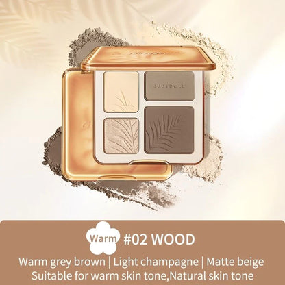 Judydoll 2-in-1 Highlighter Contour Palette 02 wood, suitable for warm and natural skin tones