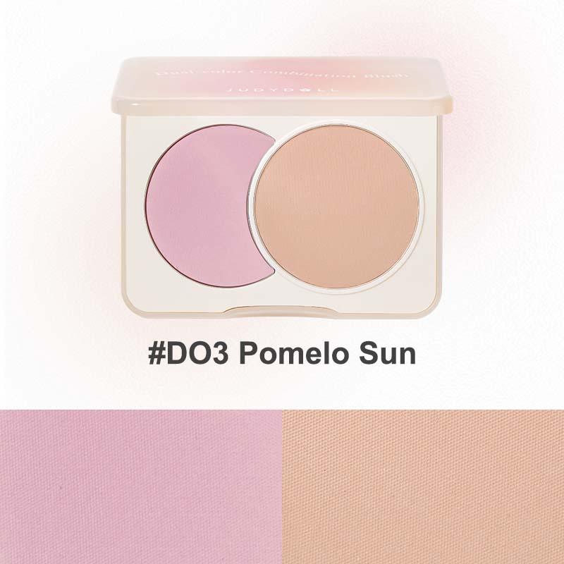 Judydoll D03 pomelosun blush, featuring an soft pink and astringent rose color combination for a radiant look