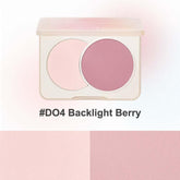 Judydoll D04 Backlight Transparent Berry blush, featuring an apricot pink and astringent rose color combination for a radiant look