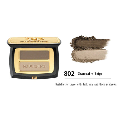 MAOGEPING Two-Color Eyebrow Powder Palette to get natural, 3D velvet eyebrows with this finely milled powder. Includes a professional flat beveled brush for precise shaping, perfect for beginners and experts alike.